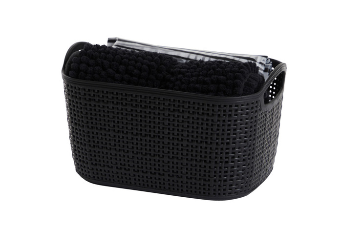 Bademåtte, forhæng og kurv - REN